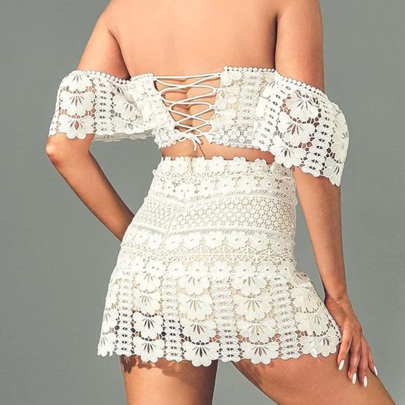 Floral lace party cocktail dress - Picture 4 of 7